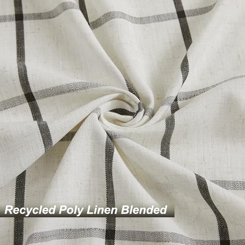 Vision Home Black Plaid Linen Pinch Pleated Semi Sheer Curtains 40Wx95Lx2 - image 5