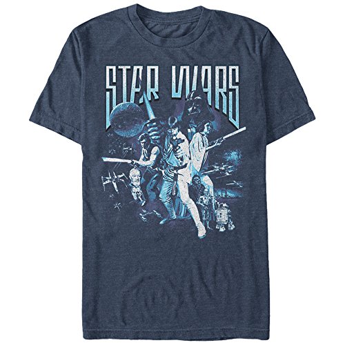 T-shirt Star Wars homme bleu marine chiné taille M imprimé vintage