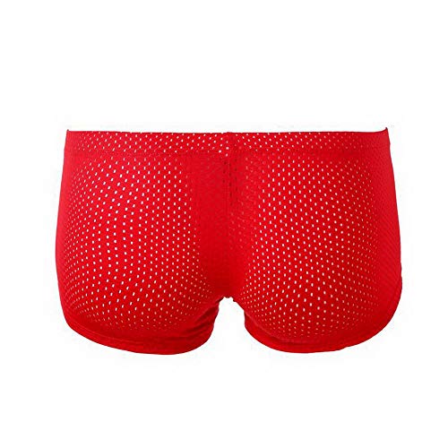 Naturemore Men's Sexy 3D Breathable Nylon Mesh Boxer Underwear Bag, Red, Medium2