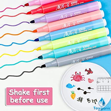 Image of SHINETOY 8 pcs Magical Water Pen, Magical Floating Ink Pen, Erasing Whiteboard Marker, A Watercolor Pen That Can Float in The Water, Painting Pens Kit Set for Kids,Plastic