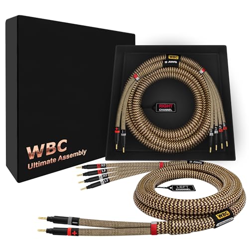 WORLDS BEST CABLES 8 Foot Ultimate - 9 AWG - Ultra-Pure OFC - Premium Audiophile HiFi Bi-Wire...