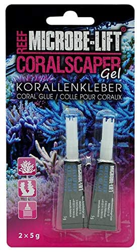 Microbe-Lift Coralscaper Gel- Colle pour coraux - Colle instantanée sous forme de gel, utilisation simple et rapide dans les aquariums d'eau de mer - 2 x 5g Cover