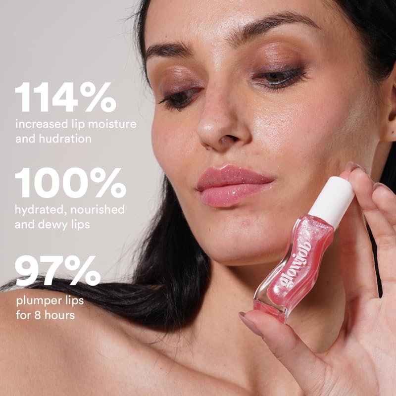 Image of Glowjob Champagne Stain Pink Lip Oil - Hydrating Glossy Lip Oil with Sheer Pink Tint, Lightweight Non-Sticky Shine, Nourishing Soft Stain Finish
