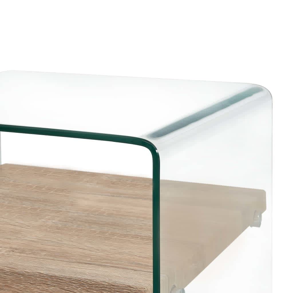 Mesa de café transparente, 50 x 50 x 45 cm, de cristal templado, mesa auxiliar, mesas de salón, mesas de salón, para un ambiente acogedor