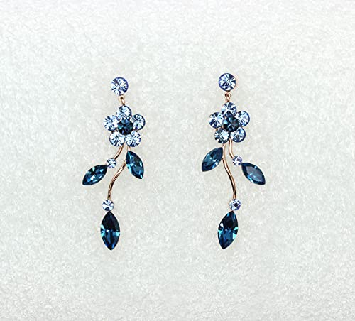 Image of Faship Gorgeous Rhinestone Crystal Floral Necklace Earrings Set