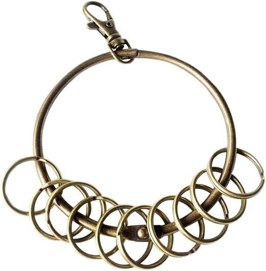 EPRHAY Bronze Large Round Hoop Key Ring Organizer(80mm) 10x MultiRing