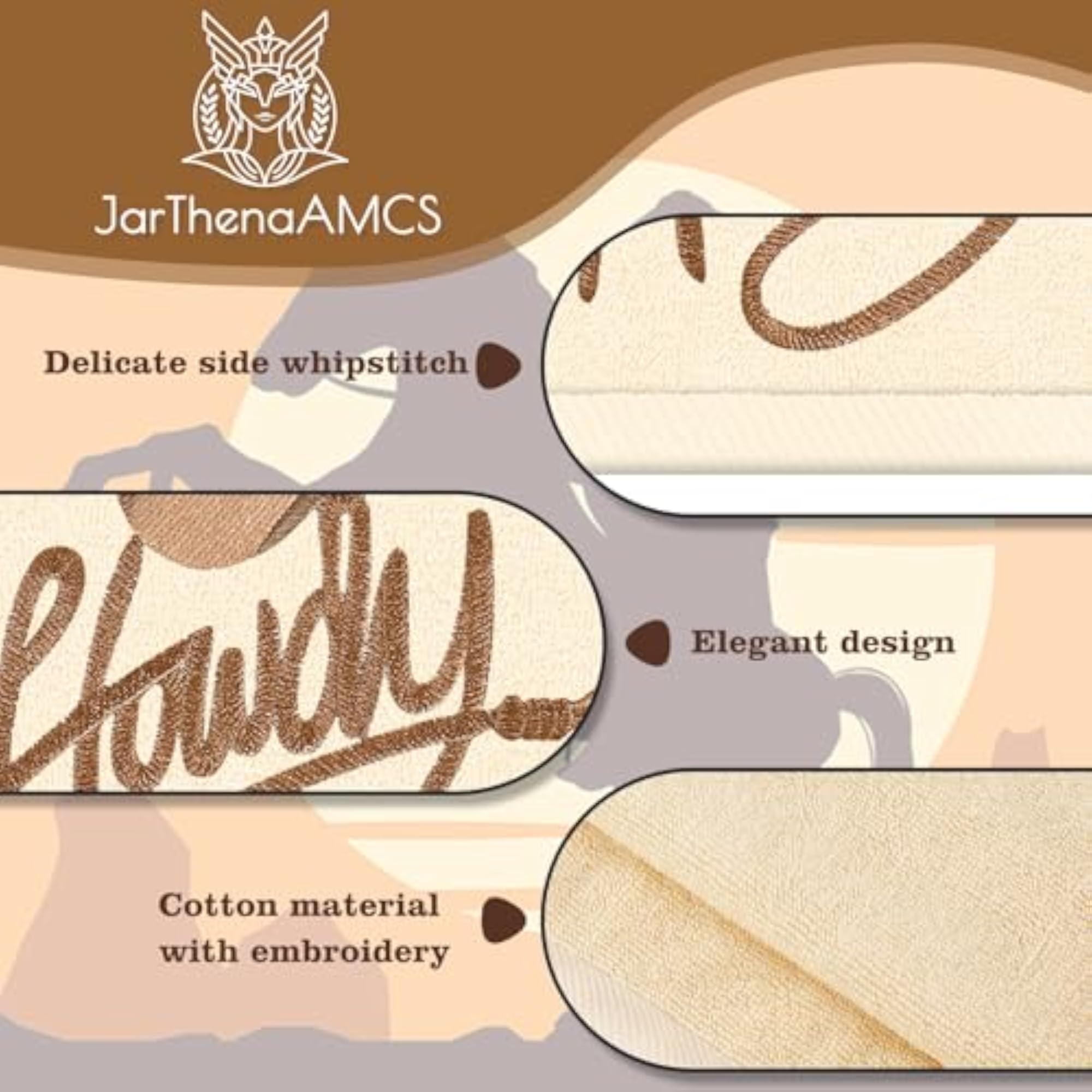 2Pcs Cowboy Hand Towels with Embroidered Design