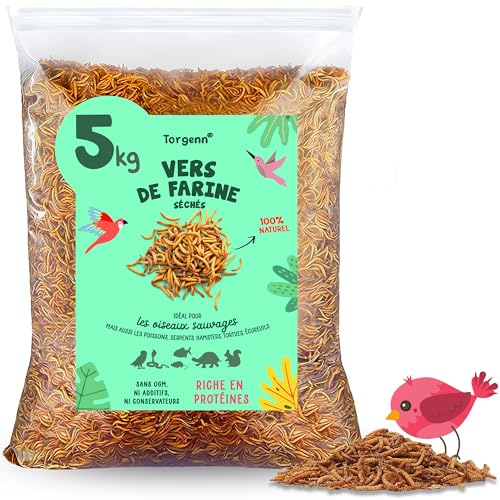 Vers de farine séchés 1,2 kg = 7800 l Friandise pour oiseaux, poissons