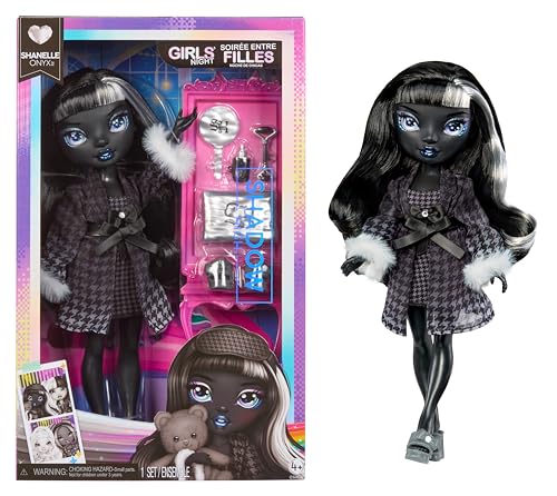 Rainbow High Shadow High Girl'S Night - Shanelle Onyx - Muñeca de Moda en Escala de Grises de 28 cm, Pelo y Outfit Negros con Accesorios y Peine - para Coleccionistas y Niños 6+ Años