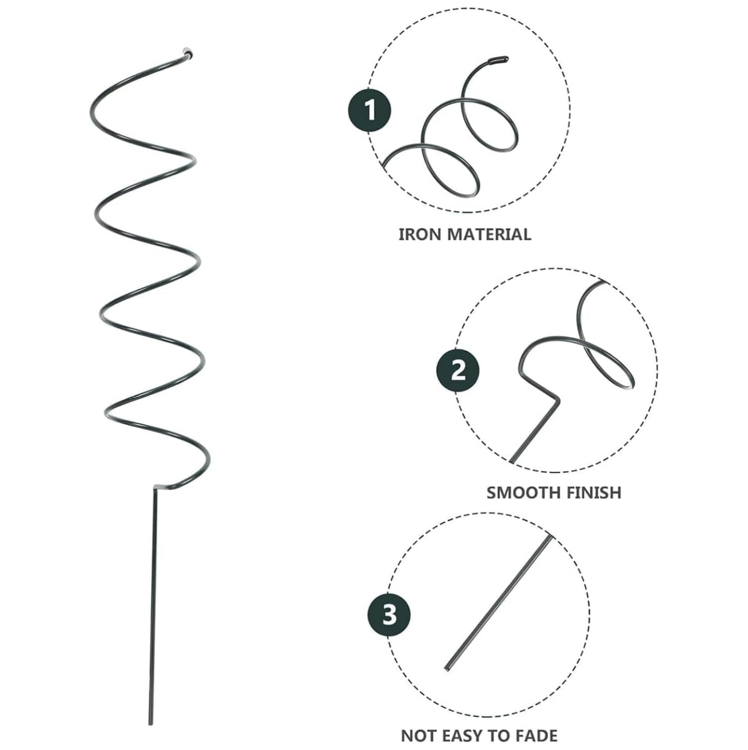 Tutori a spirale per pomodori, nuovi tutori a spirale per pomodori 2025, tutori a spirale in metallo per pomodori per piante in vaso, rampicanti a rosa (A+B 10pcs)