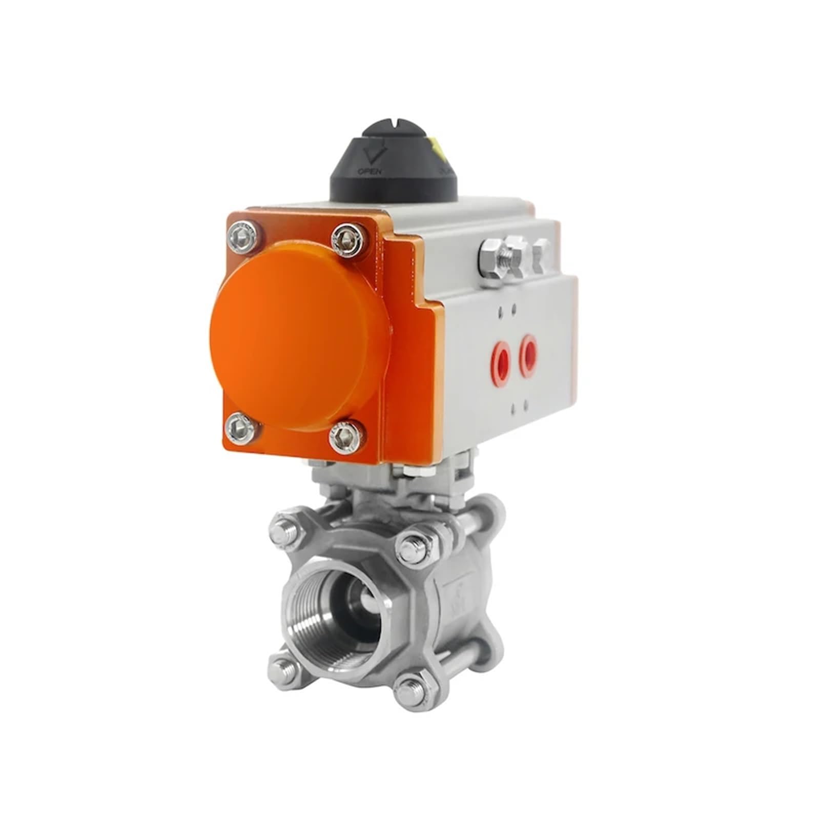 Vanne à boisseau sphérique pneumatique DN20 en inox 304 à plateforme haute 3 pièces