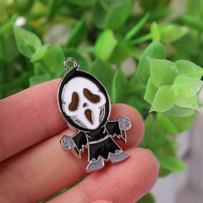 Ximimark 15 pcs Halloween Horror Funny Grim Reaper Character Enamel Pendant, Diy Jewelry Accessories image 3