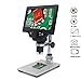 Microscopes Equipment 1200X Digital Microscope, LCD Industrial Electronic Illuminated Microscope 12MP 7 Inch for PCB Soldering Repair Tool(with Battery Type)