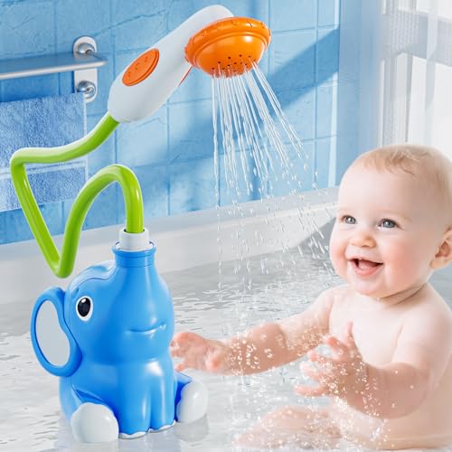Image of Baby Bath Shower Head Toys for Kids Ages 2-4, Bath Toys for Infants with Elephant Water Pump for Kids 3-5, Kids Swimming Pool Toys, Bathtub Toys 18-24 Months Toddlers Newborn Infants Boys Girls