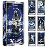 Opaline Tides Tarot Deck, 78 Cards with Silver Foil Edges, Shadow Work & Moon Magic Oracle Set with Guidebook
