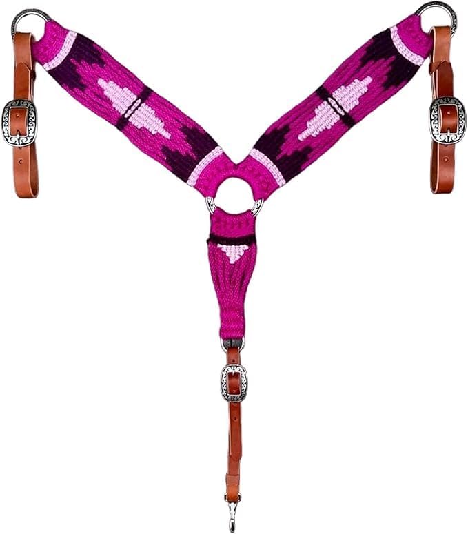 CHEVAL'S INTERNATIONAL Handmade Western Mohair Breast Collar for Horses, Horse Equestrian Breast Collars for Cob Pony & Full Size