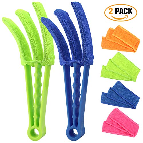 RUIMAICAN Window Blind Cleaner Duster Brush Kit 2 Pack Brush with 6 Microfiber