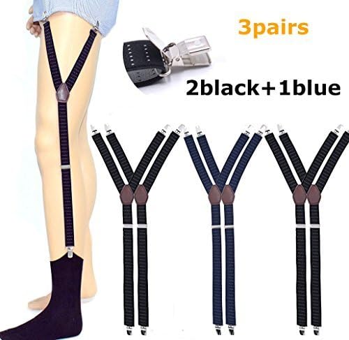 Men Y-Style Shirt Stays Stirrup Adjustable Elastic Garters Strap Non-slip Clamps …