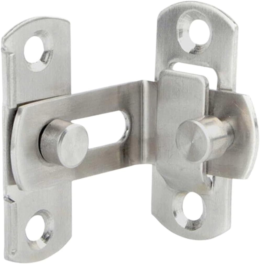 BREAKA Door Lock 90 Degree Barn Door Bolt Stainless Steel Hook Latch Window Cabinet Locks with Screws Right Angle Sliding Gate Lock