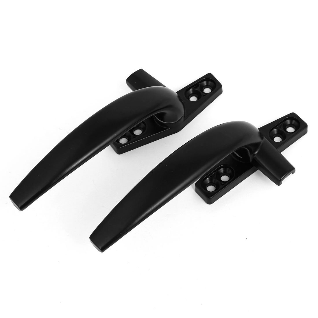 Sourcingmap Casement Window Aluminum Alloy Screw Fixed Locking Handle Grip Black Set 2 in 1 - Image 2