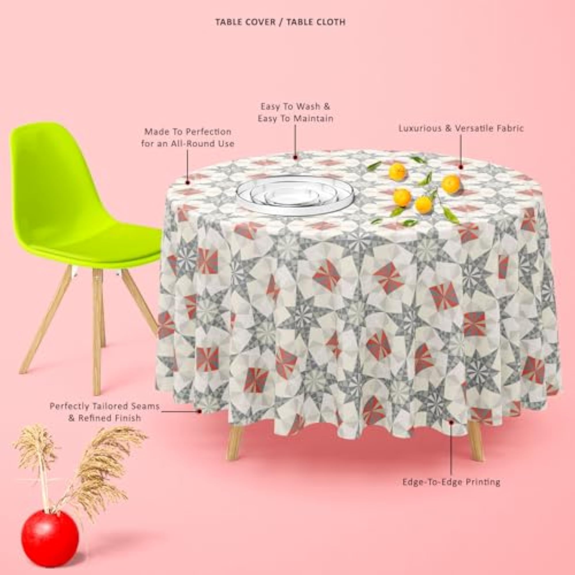 Pastel Geometry Velvet Table Cloth Cover for Dining & Center Table