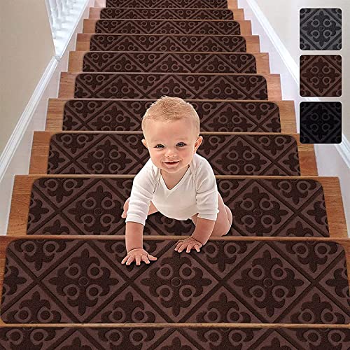 Alfombrilla autoadhesiva de escalera en pack de 15 piezas gris oscuro 2