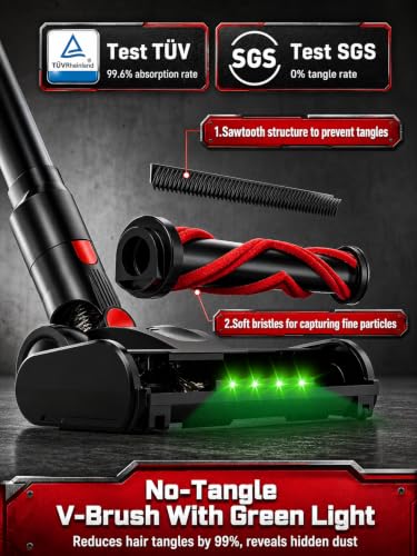 Image of Cordless Vacuum Cleaner for Milwaukee Battery, 45KPA 400W Vacuum Cleaners for Home, Self-Standing Stick Vac w / LED Display, Anti-Tangle Lightweight Vacuum for Carpet, Floor, Car(Battery Not Included)