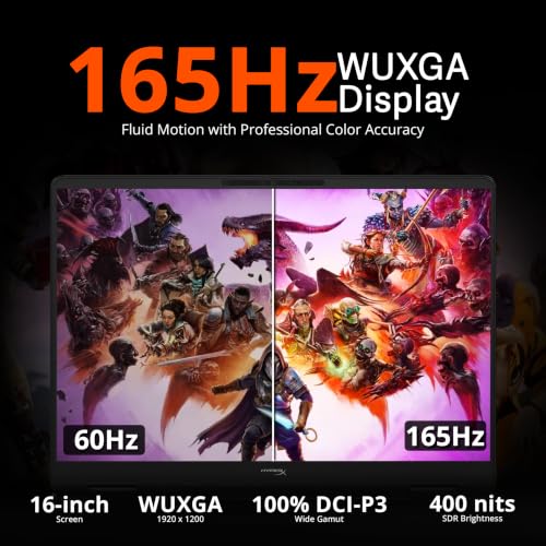 Image of HP HyperX OMEN 16 inch 165Hz WUXGA Gaming Laptop, Intel Core Ultra 7 356H, GeForce RTX 5060, 32GB DDR5, 2TB Storage(1TB SSD+1TB Docking Station), RGB Backlit Keyboard, Wi-Fi 7, Win 11, Shadow Black