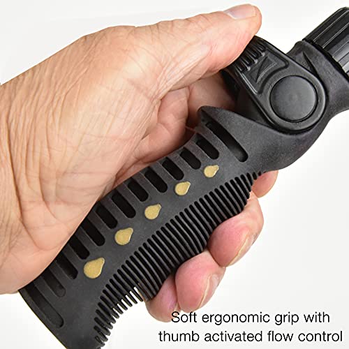 Watering Wand 18"- 24", Zinc Alloy Handle, Stainless Steel Tube, Ratcheting Head, Thumb Control And Soft Handle. #TOP4