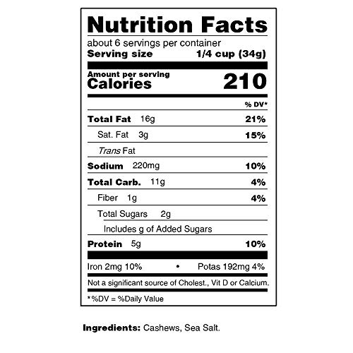 Fastachi Salted Cashews 7Oz (12-Pack) | Air-Tight Resealable Bag | Whole Cashews | Individually Packed Snacks On The Go | Dry Roasted Cashews For Snacking And Cooking | Rich In Proteins, Vitamins, Omega Fats | Vegan, Keto, Paleo-Friendly | No Gluten | Non-Gmo | No Oil Added | No Sugar Added #TOP1