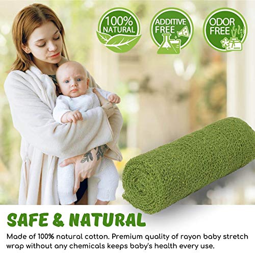 Image of Sunmig Newborn Baby Stretch Wrap Photo Props Wrap-Baby Photography Props (Grass Green)