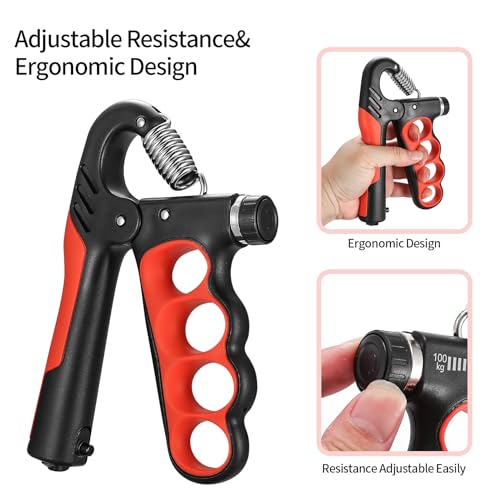 Grip Strengthener,5-100 Kg Adjustable Hand Gripper Strengthener, Forearm Strengthener Workout Kit, Finger Strengthener for Finger Forearm Exerciser Hand Grippers Training - Image 5