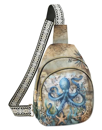 Yrebyou Small Sling Bag for Women Leather Sling Crossbody Bags Travel Chest Daypack Adjustable for Casual Outdoor