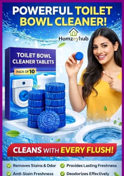 Toilet Cleaner Tablets for Bathroom pack of 10 | Blue Bubble Automatic Flush Cleaner | Limescale Remover | Fresh Fragrance |-image-27