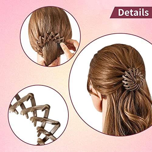 Luvadeyo 3 Stück Haarspangen für Damen, Vintage Vogelnest Haarklammern Große Haarclips Haargreifer Haar Accessoire Haarschmuck für Mädchen Damen, Einfarbig
