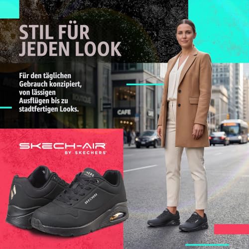 Skechers Damen UNO Stand On Air Weit Trainers, Black, 38.5 EU Weit – Ansicht 6