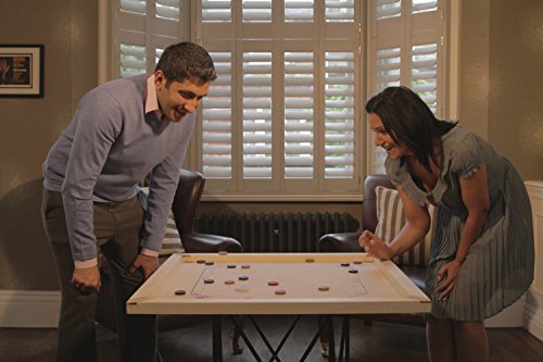 Ubergames Carrom Board Set offizielle Größe 7 kg - Top ECO-Hartholz Qualität - Komplettes Set mit Offiziellen Scheiben, Striker, Tisch und Tasche- India Original