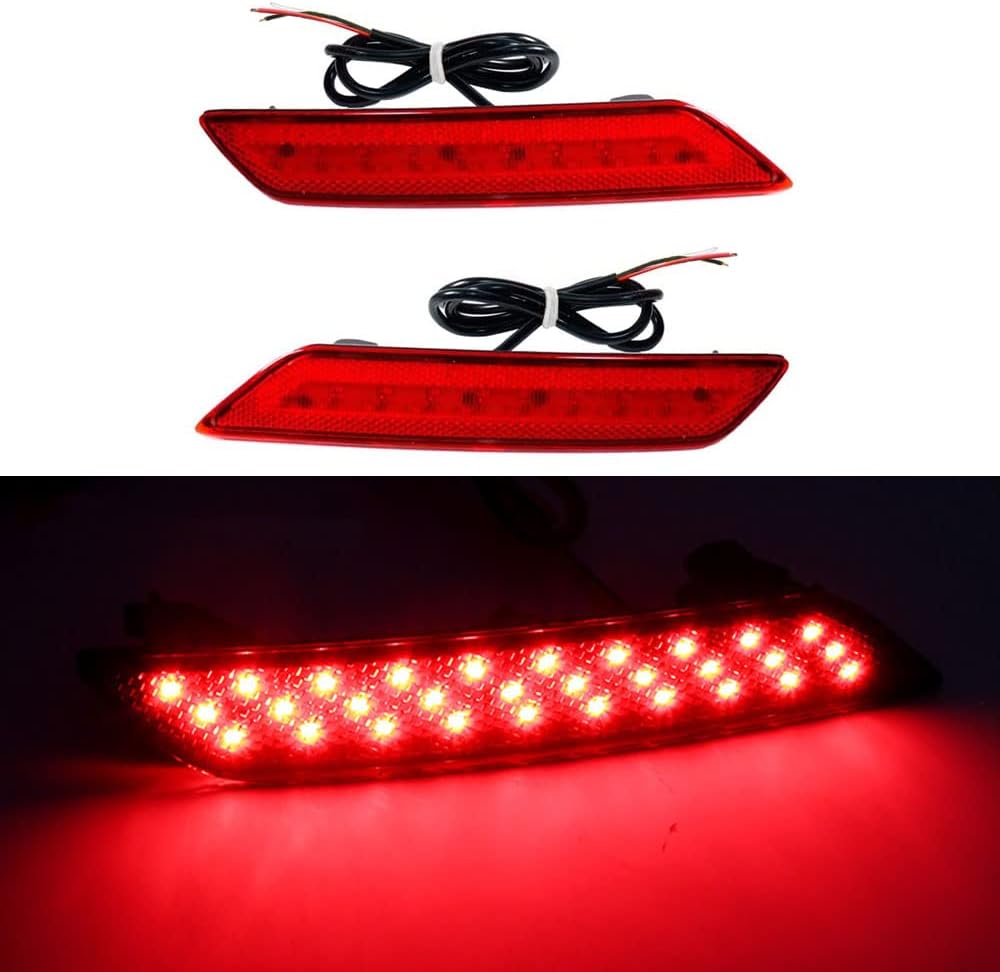 Brake Tail Turn Signal Lights, LED Bumper Reflector, Compatible with Honda Civic Sedan 2013-2015