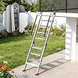 Escalera Litera Escalera Plegable de Aluminio para Acceso Al Ático, Escaleras de Acceso Al Ático Que Ahorran Espacio, Escalera para Litera con Pasamanos(11 Steps - 320cm (10.5ft))