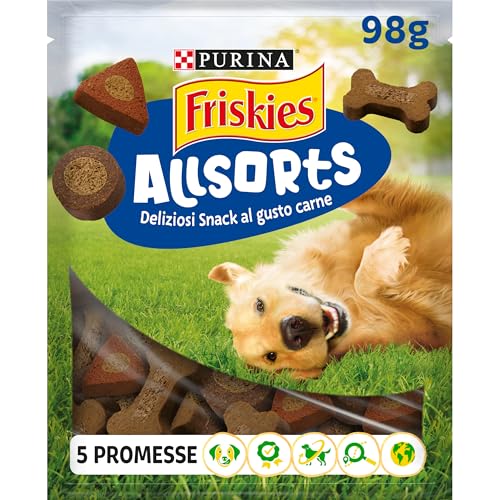 PURINA FRISKIES Allsorts Snack per Cani Adulti 6 Confezioni da 98g