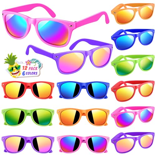 GIFTINBOX Kids Sunglasses, 12 PACK Kids Sunglasses Bulk Party Favors for Kids 4-8 3-5, Pool Beach Birthday Party Supplies Goodie Bags Stuffers, Toddler Sunglasses Gift Toys for Boys Girls - Main Image