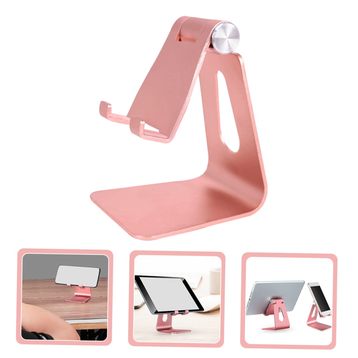 Hemobllo 3pezzi Supporto Telefonico Pieghevole Per Scrivania Base Stabile Per Smartphone e Tablet Per Conferenze e Streaming Design Elegante e Pratico
