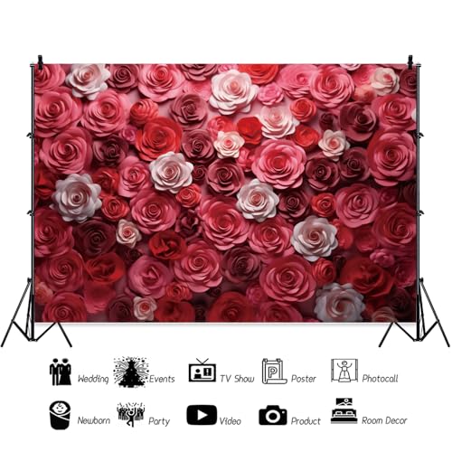 Fondo fotográfico vinilo rosa rojo 10x8 ft para estudio miniatura 5