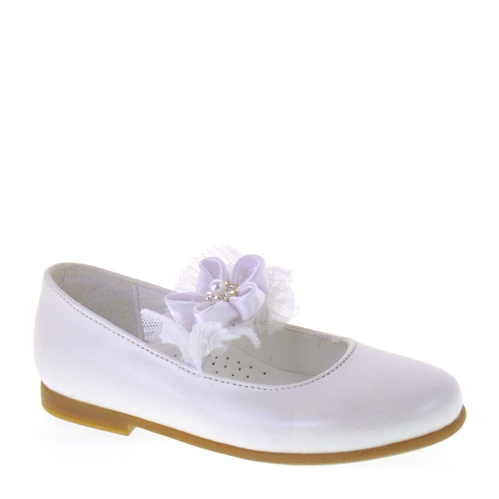 Generico Ballerines élégantes de cérémonie pour communion ou damille, fabriquées en Italie - Blanc - Blanc, 30 EU EU