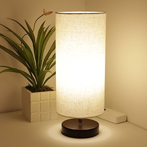 DEEPLITE Wood Table Lamp, Minimalist Bedside Nightstand Lamp, 7W LED Bulb Included