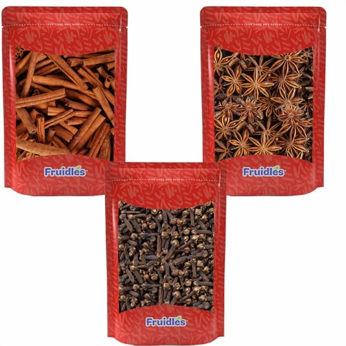 Fruidles Cinnamon Sticks, Star Anise and Whole Cloves - 3 Pack Bu...