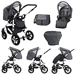 Bebebi Florida | 3 in 1 Kombi Kinderwagen Set | Luftreifen | Farbe: Flojeans