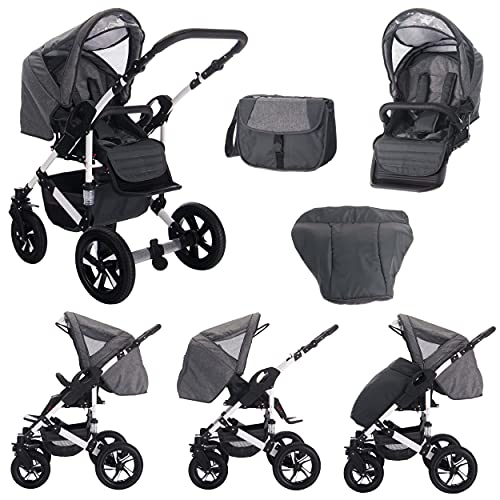Bebebi Florida | 3 in 1 Kombi Kinderwagen Set | Luftreifen | Farbe: Flojeans