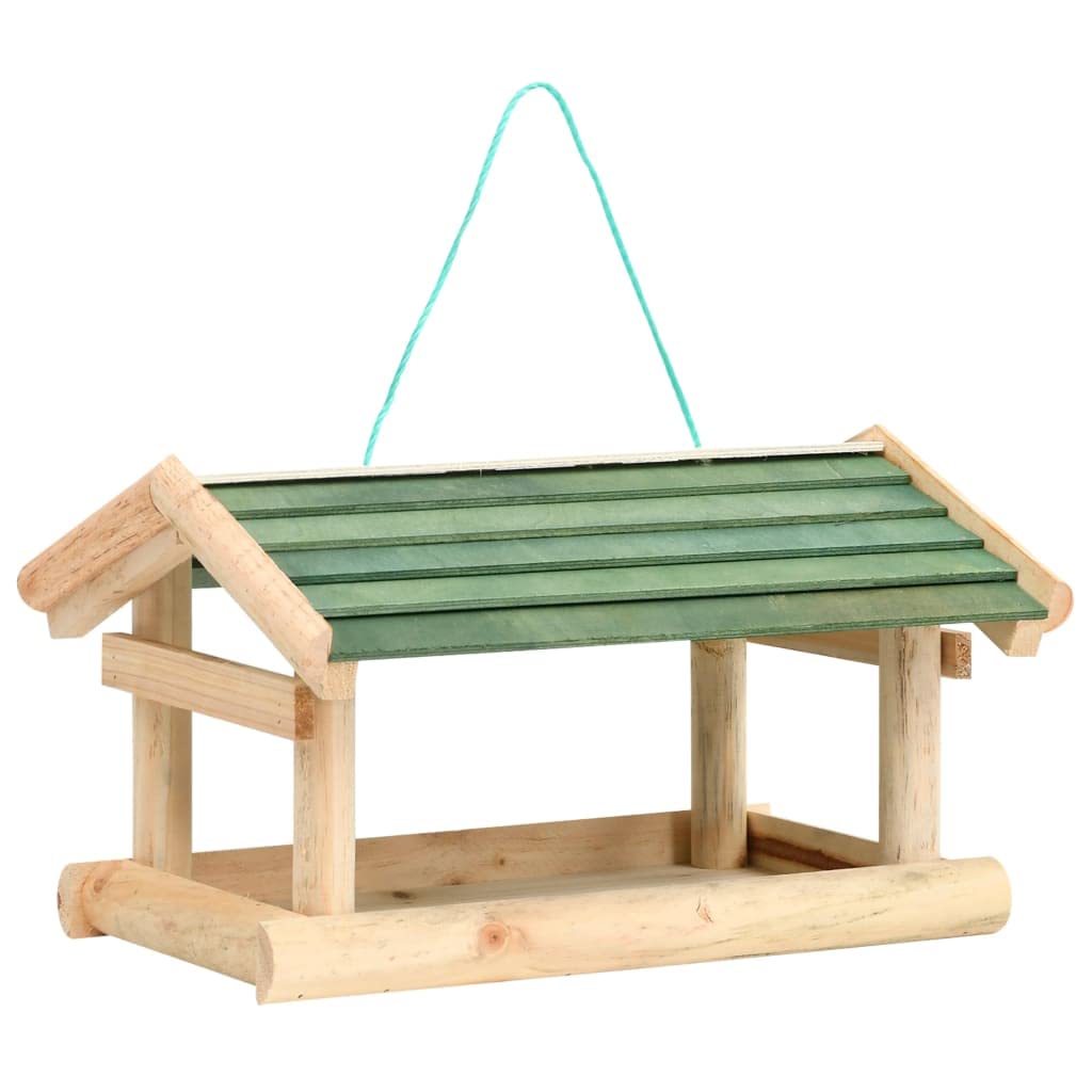 Mangloder Vogelfutterhaus Massivholz wetterfest 35 x 29,5 x 21 cm zum Aufhängen, Futterstation mit großem Dach für Garten, Balkon, Terrasse, Baum und Ganzjahr Nutzung