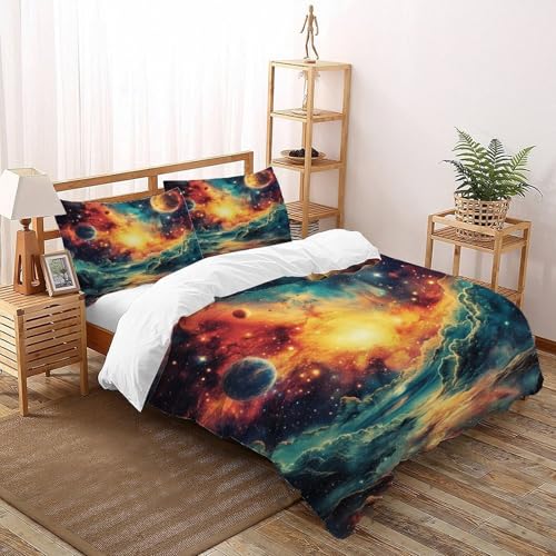 Housses de couettes lit 220x240cm fermeture éclair microfibre imprimé - 3